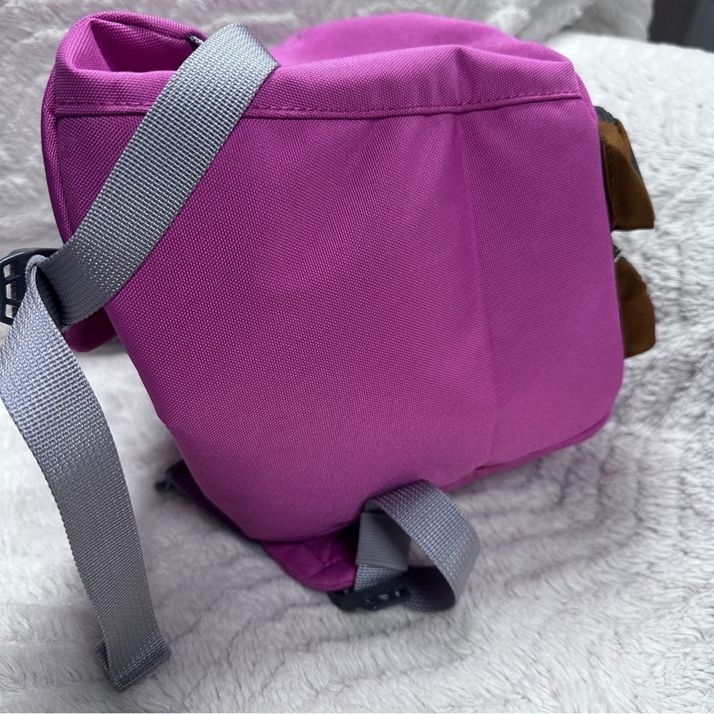 LL Bean Teddy Bear Backpack pink & blue, super cute! kids, zipper pockets - Picture 8 of 9